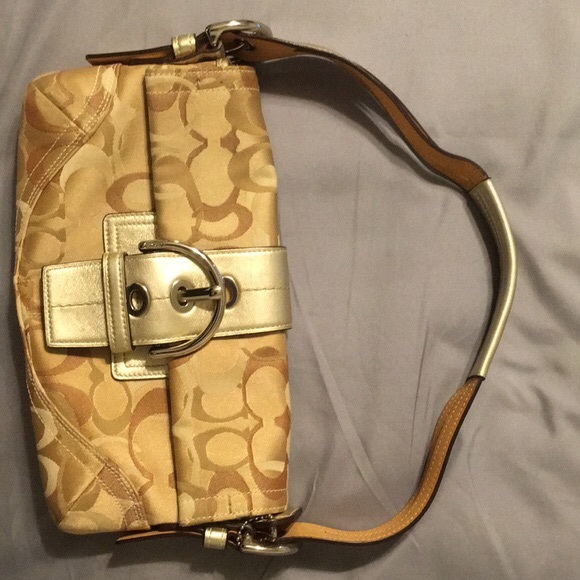 Coach Handbags - Gold Coach signature purse! Full pics up now!